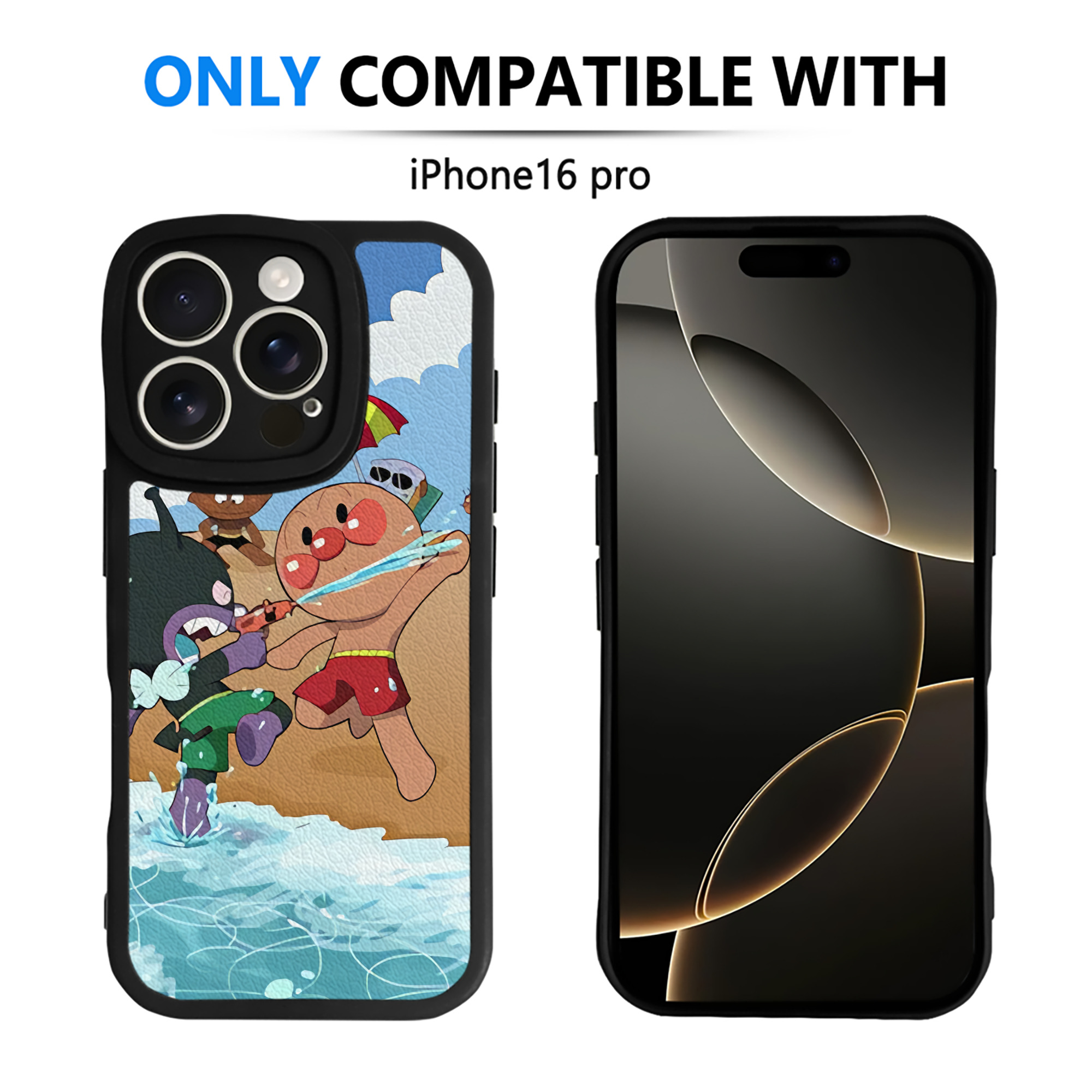 （画像用） アンパンマン Anpanman 【iPhone 16シリーズ対応】シリコンスマホケース（レザー調） 材質：シリコン